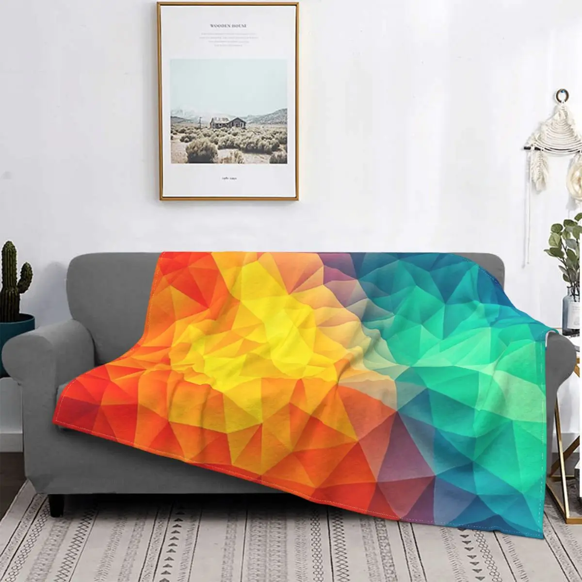 

Абстрактное разноцветное одеяло с изображением кубизма, покрывало для кровати, клетчатое покрывало для кровати, плед для кровати, покрывал...