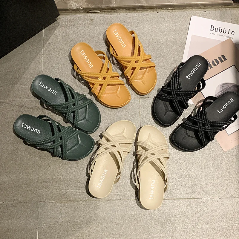 Сандалии женские пляжные дышащие для дома с пересекающимися фланцами | Обувь