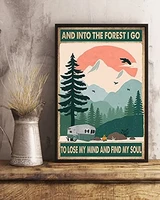 metal sign camping to the forest happy camper gift for camper adventure art landscape poster vintage metal sign 8x12 inch