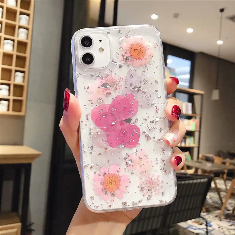 

iris pansy real flower purple floral cell phone case cover for iphone 11 pro max xs max xr xs x 7 8 plus