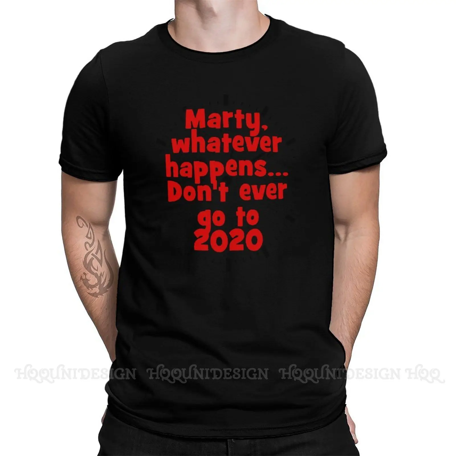 

High Quality Men Marty Whatever Happens Don't Go To 2020 TShirt Vintage Clock Pure Cotton Shirt Tees Harajuku For Adult Camiseta