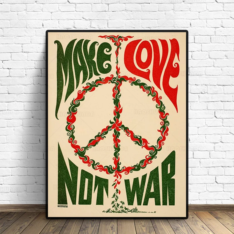 Картина с надписью Make Love Not War | Дом и сад