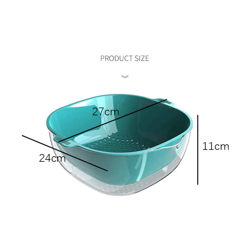 

Kitchen Storage Basket With Handles Rectangular Box Counter Cabinet Fruit Vegetable Art Multifunctional tool