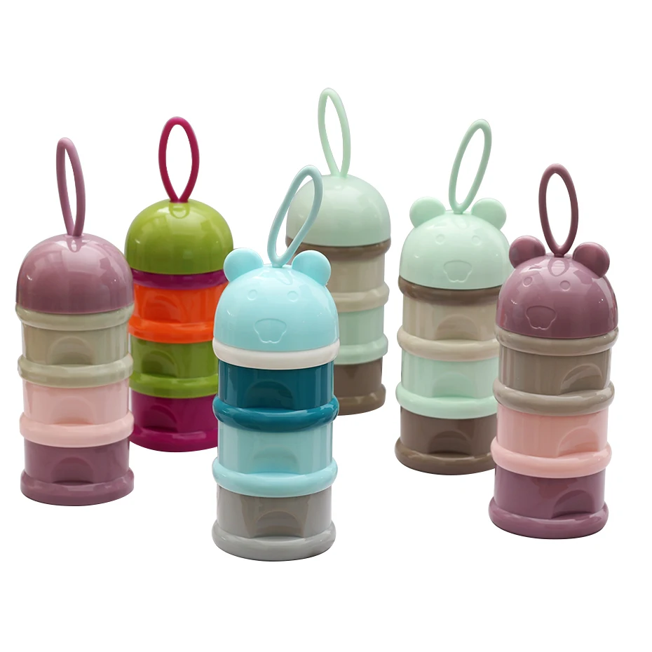 Портативная коробка для хранения еды для новорожденных, коробки для кормления молока и порошка, контейнер для молочных смесей для малышей, практичная коробка с 3 ячейками