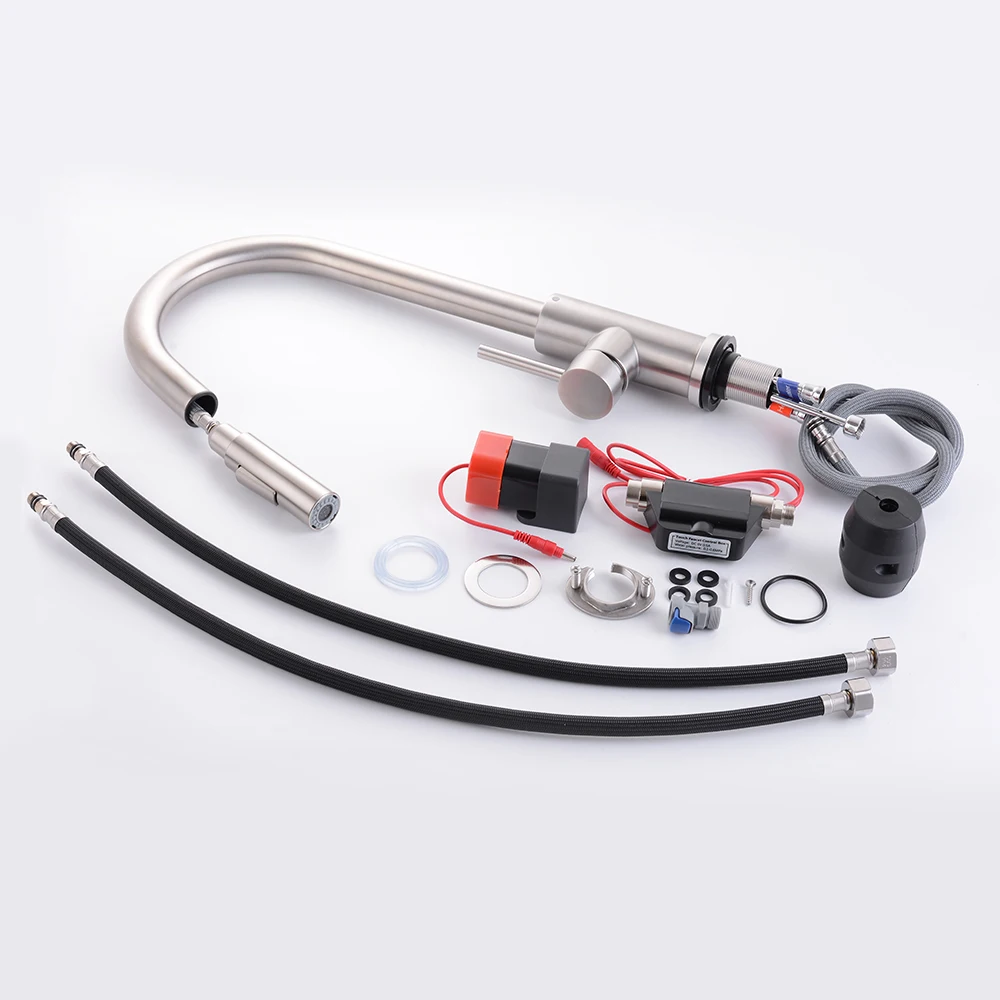 

Pull Out Sensor Kitchen Faucet Black Smart Mixer Tap Touch Faucets Hot and Cold Water mart Touch Spray Tap