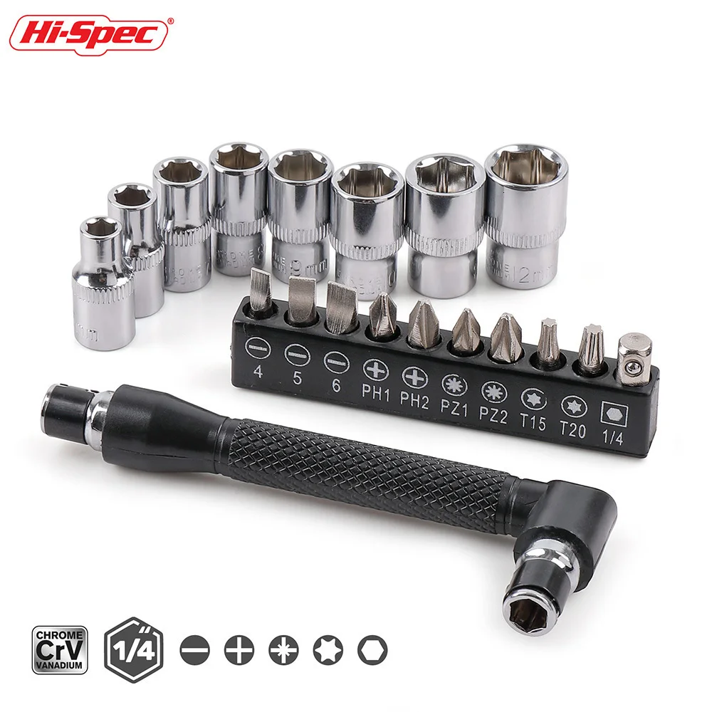 Hi-Spec 19 шт. Набор отверток в форме L с двумя наконечниками 1/" торцевой ключ с торцевыми головками Набор отверток Набор для ремонта ручных инструментов