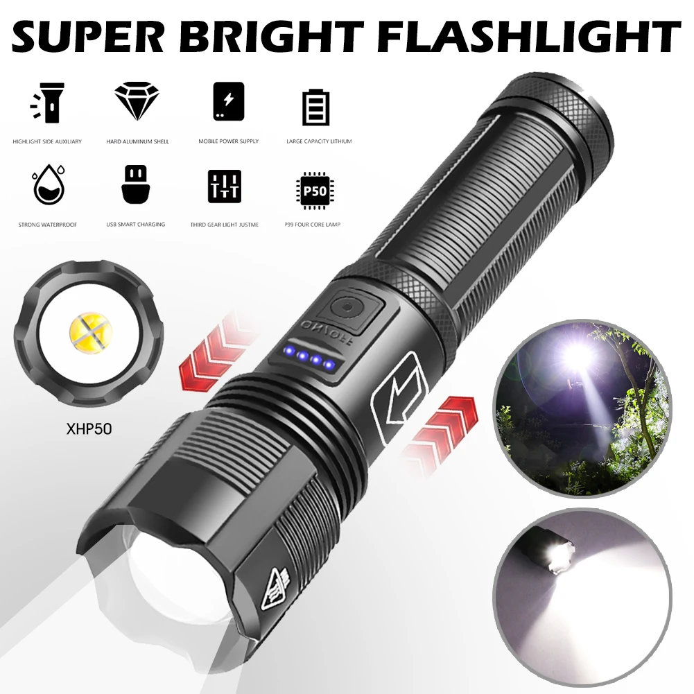 

Фсветильник XHP50 Аккумуляторный с 5 режимами работы и зарядкой от USB