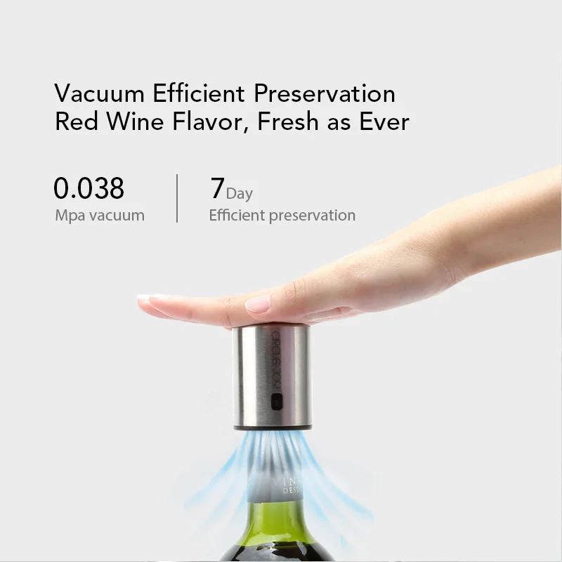 Круглая пробка для винной бутылки Joy с функцией вакуумной памяти из пищевой
