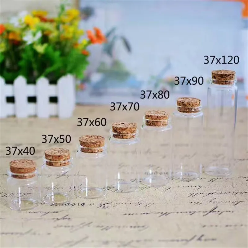 

50pcs/Lot 22*80mm 20ml Storage Glass Bottles With Cork Stopper Crafts Tiny stash Jars container Glass Jar Mini Bottle Gift