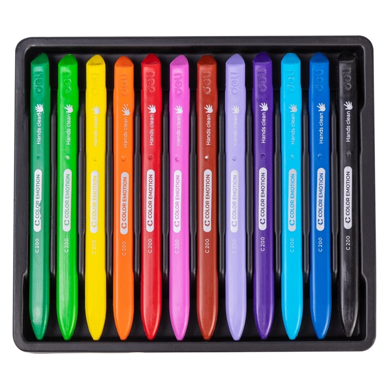 

Deli Plastic Crayon Erasable Crayons Non-toxic Coloring Pens Washable Hand Oil Pastels Child-safe Non-dirty 12/18/24 Colors