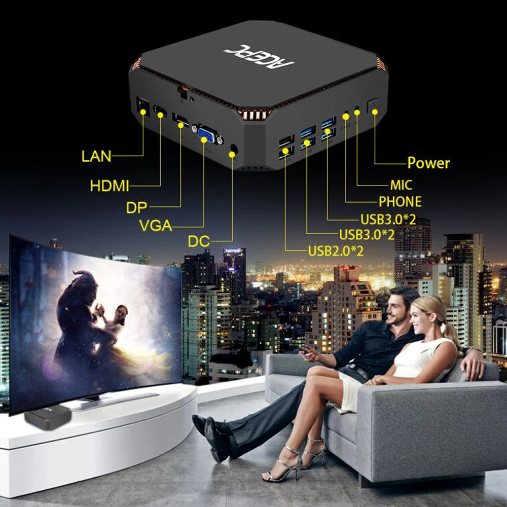 CK2 Intel Core Mini PC DDR4 Win10 Настольный ПК Kaby Lake i5 7200U 7300U 2 ядра 4K 4 потока 5 GHZ Linux Windows игровой