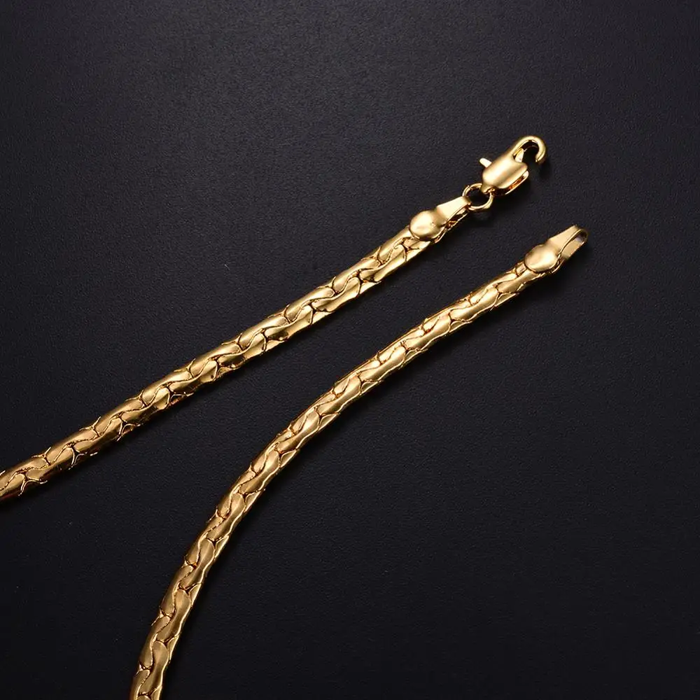 WANDO Men's luxury Necklace Snake Chains For Men Ethiopian Vintage Jewlry Gifts 4mm width Drop Shipping N28 | Украшения и