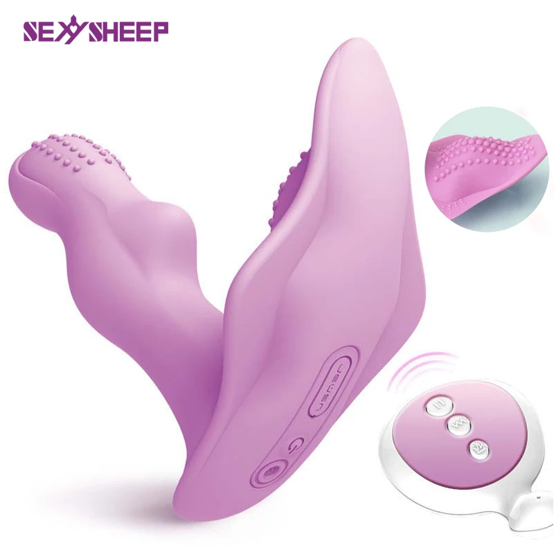 Бабочка-вибратор для женщин с возможностью ношения, стимулирующий точку G и клитор, с беспроводным пультом управления в трусиках.