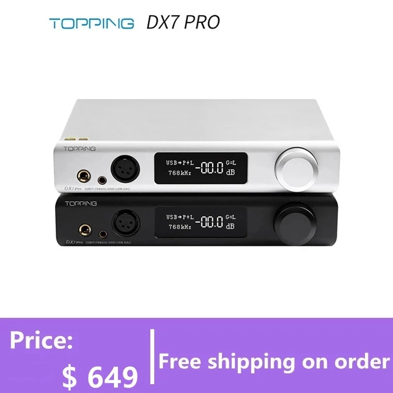 

TOPPING DX7 Pro ES9038Pro DAC & Headphone amp Bluetooth 5.0 32BIT/768kHz DSD1024 DX7PRO Wireless Decoder Headphone Amplifier