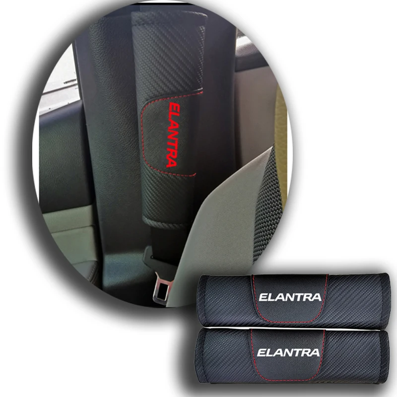 

Авто аксессуары для Hyundai Elantra углеродного волокна Кожаная накладка для ремня безопасности автомобиля Авто плечевой ремень автомобильный Ст...