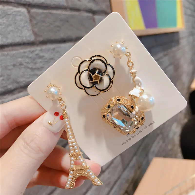 Новинка Женская брошь заколка с милыми цветами буквами S в форме сердца башни