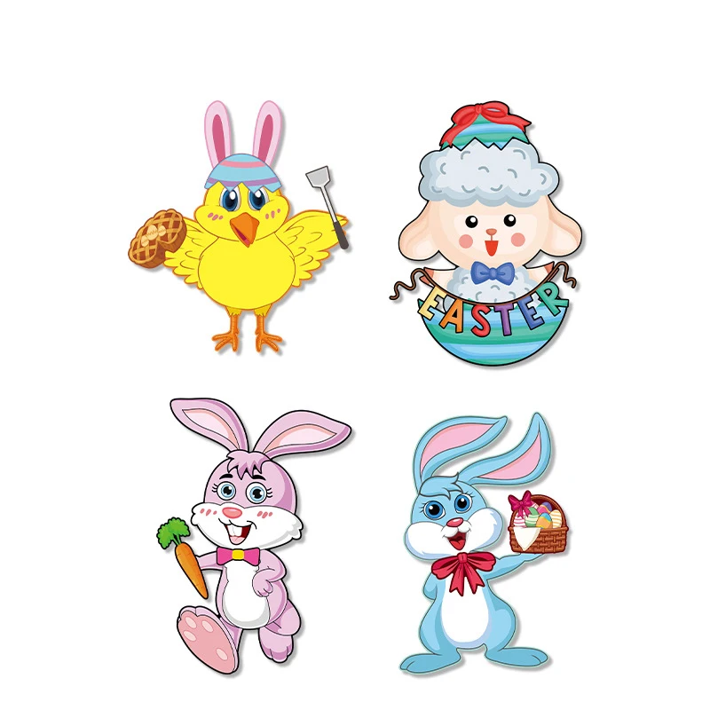 4 шт. листы наклеек DIY головоломка игры игрушки Сделай Сам-A-Bunny цыпленок