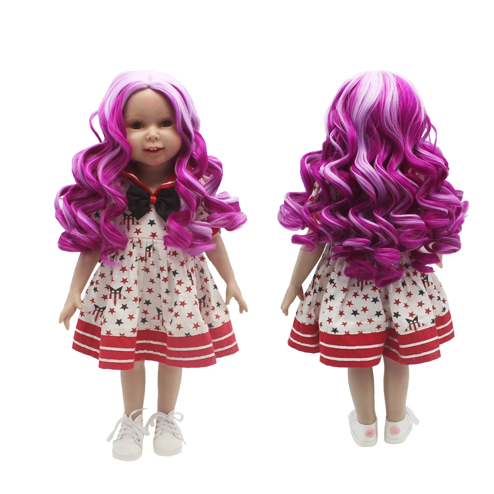 Aidolla Омбре белый фиолетовый цвет длинный парик волос Прическа для 18 дюймов