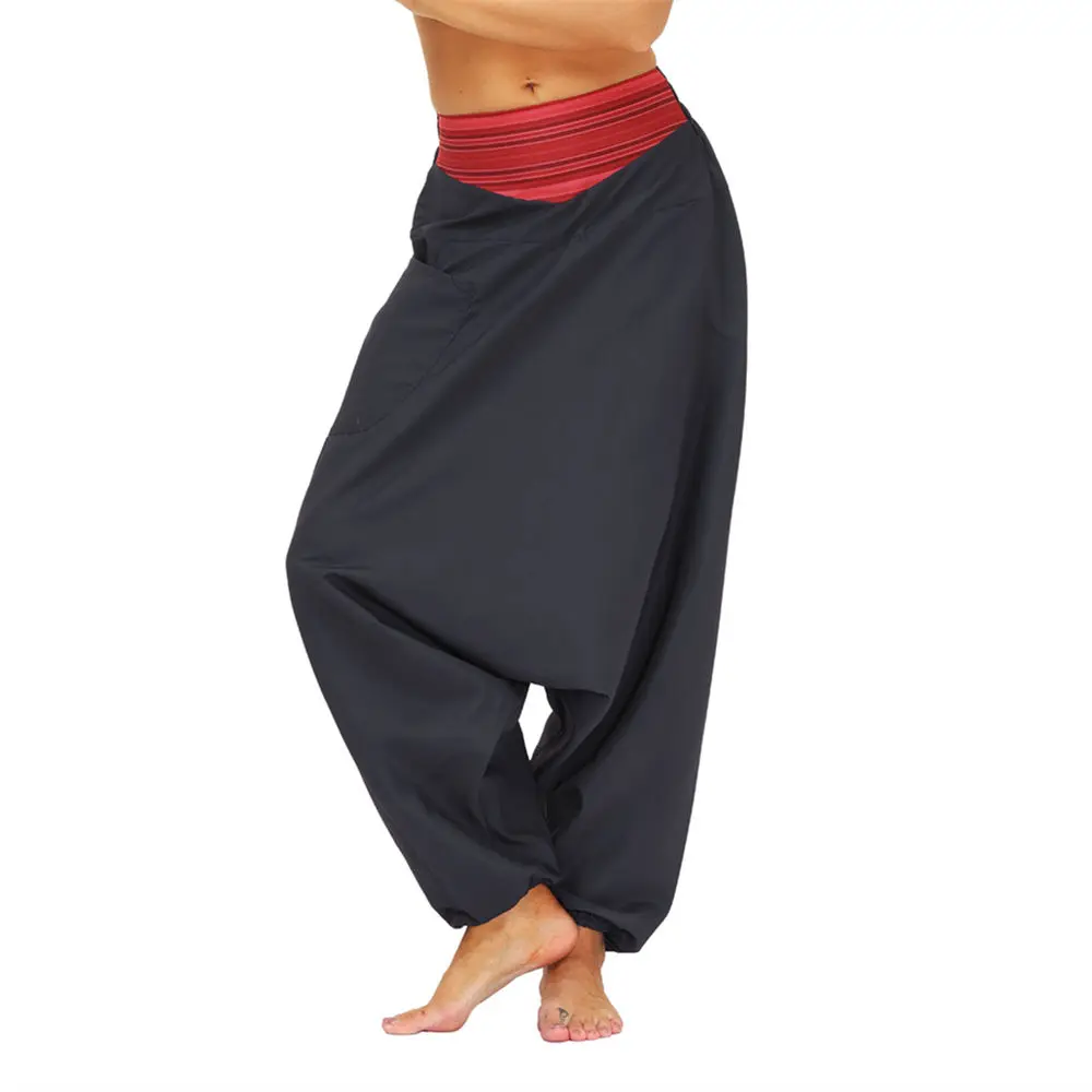 

Women Fitness Sarouel Harem Pants Drop Crotch Yoga Trousers Patchwork High Waist Bloomers Oversized Pantalons