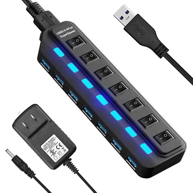 USB 3 0 концентратор 4/7 Порты Micro разветвитель с включения/выключения hab высокое