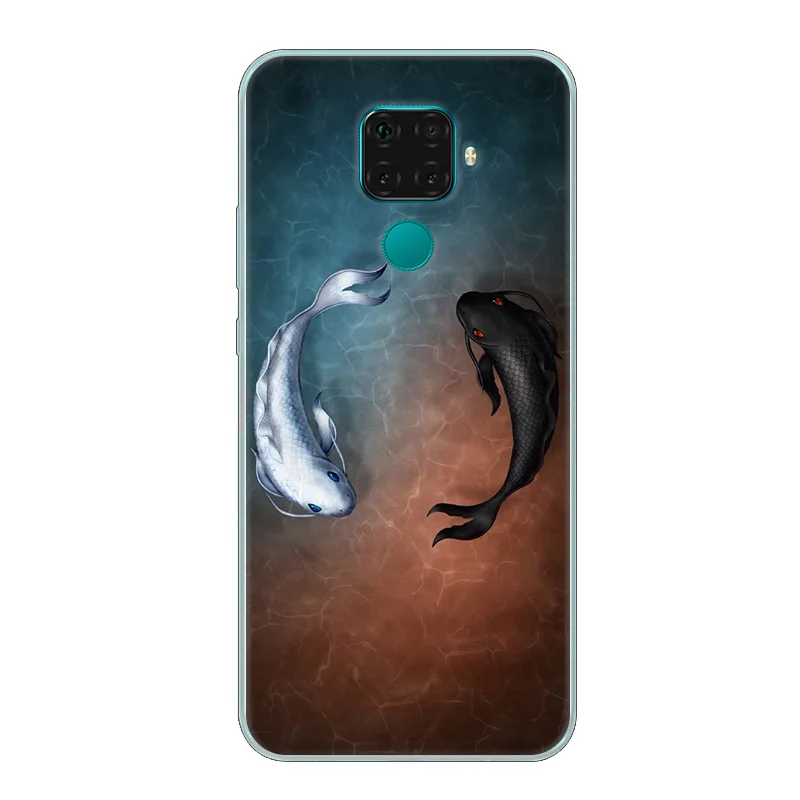 Чехол для huawei Nova 5i Pro/mate 30 Lite с изображением рыбки и кошки чехол мобильного