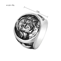 new europe and america hot new new titanium steel head mens ring