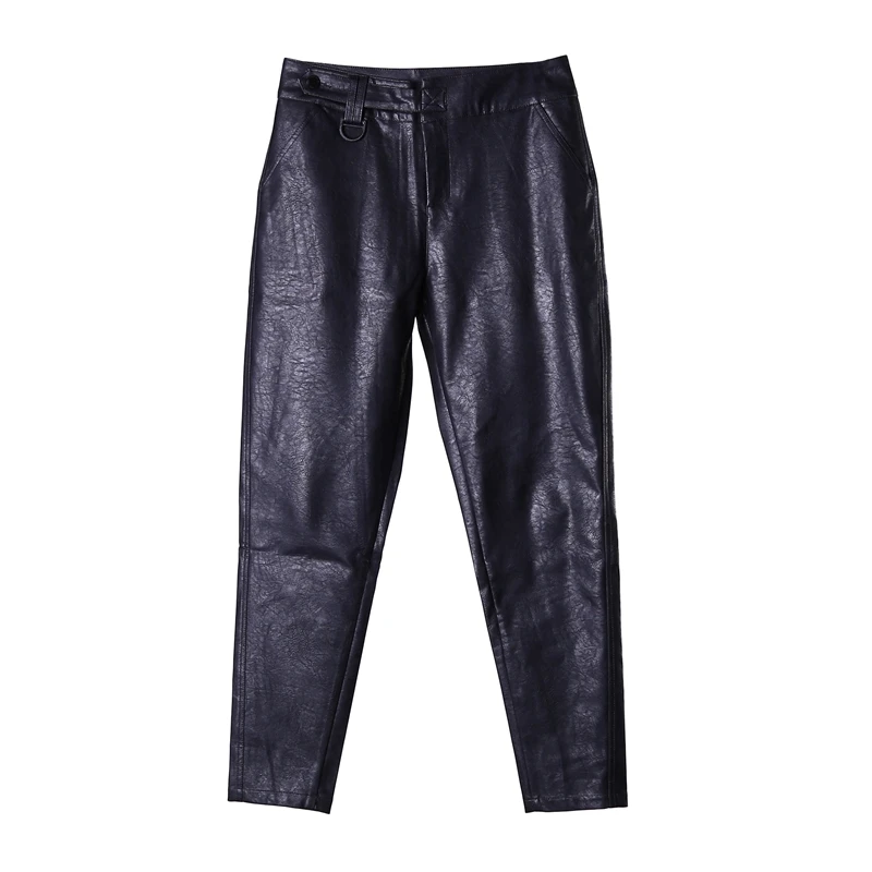 Мужские облегающие брюки Metrosexual кожаные с локомотивом костюмы для певиц зима 2019 |