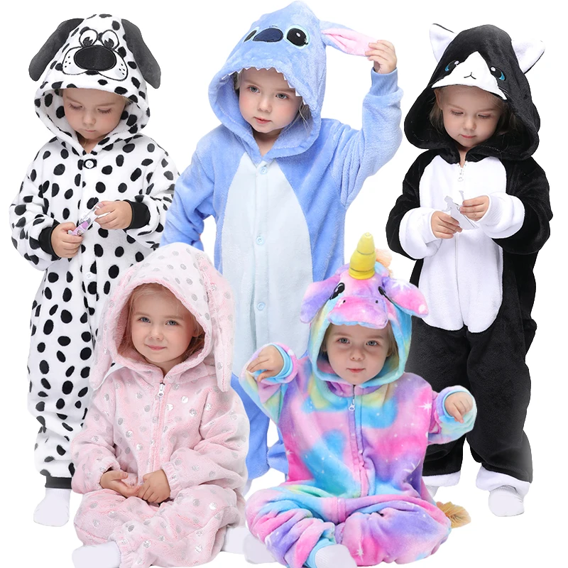Nuovo stile bambini unicorno Kigurumi pigiama ragazzo ragazza pigiameria pigiama tutina divertente bambino un pezzo Halloween animale Costume Cosplay