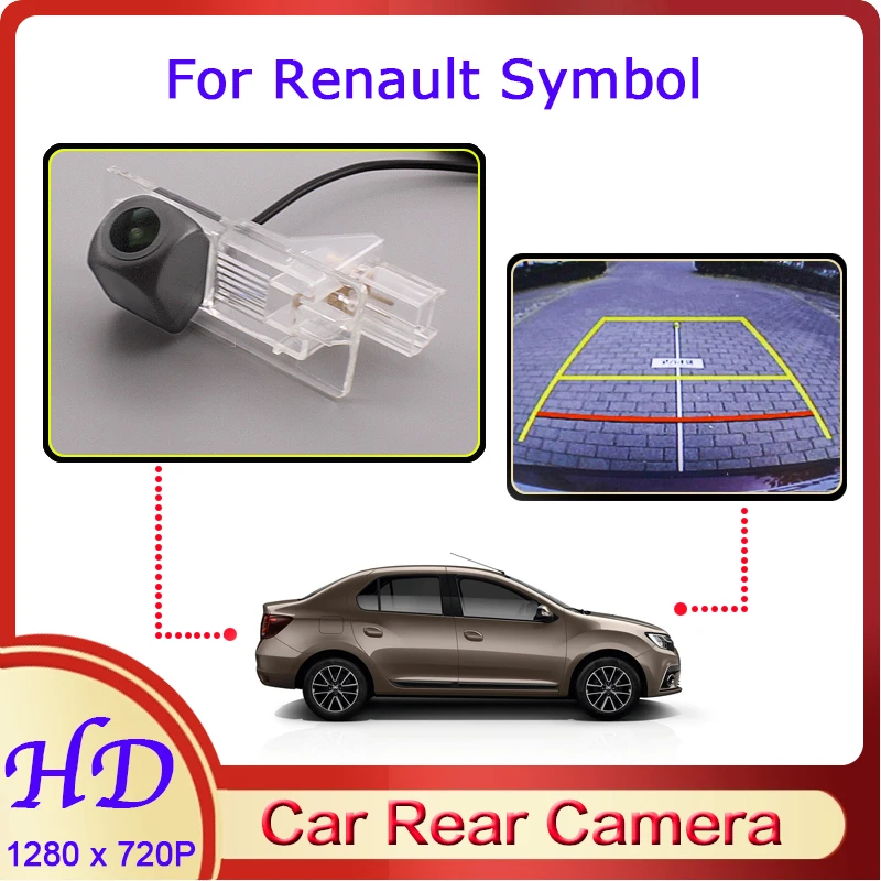 

Автомобильная камера заднего вида «рыбий глаз» для Renault Symbol 2 II 2008 ~ 2013, HD камера заднего вида с функцией ночного видения, 720P