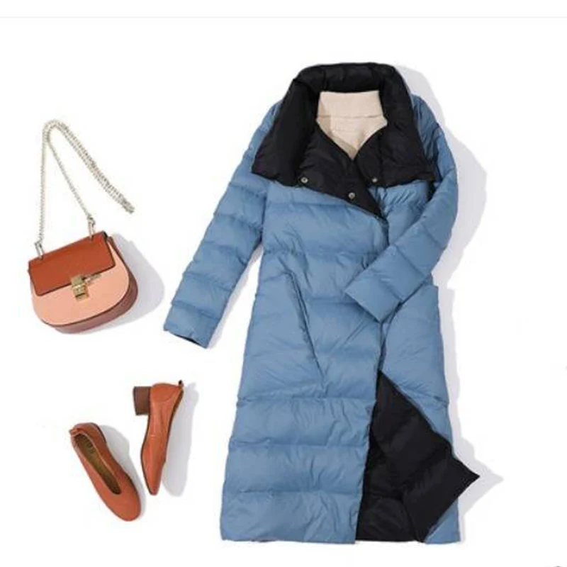 Зимнее женское пуховое пальто двойная одежда 2019 повседневный однотонный теплый