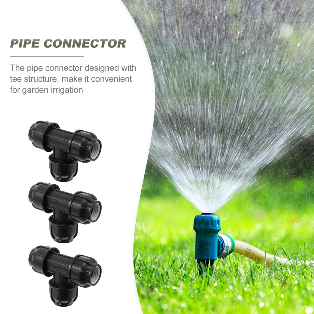 

3 Pcs Practical Pipe Tee Connectors Pipe Couplers Drainage Pipe Fitting Adapters