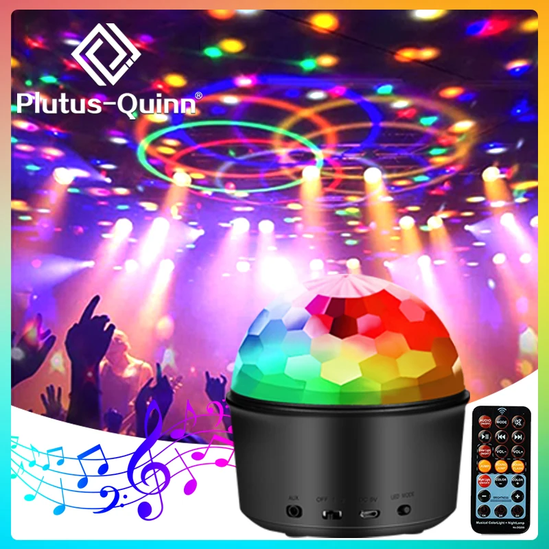 3in1 DJ диско светильник Bluetooth Динамик 9 Цвета магический шар вечерние звуковая