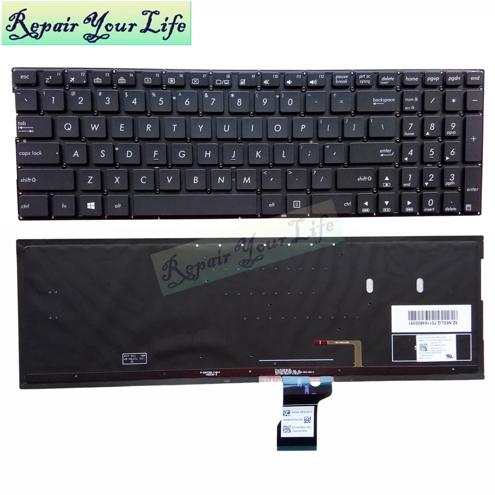Клавиатура с подсветкой для ноутбука ASUS ZenBook Flip UX560 Q552 Q524 N592 Q504 UX560UQ UX