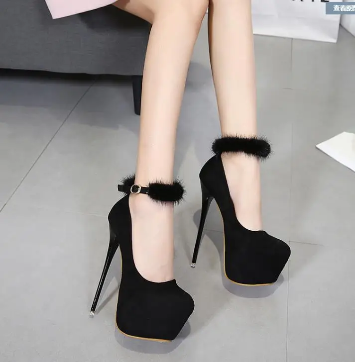 Соблазнительные модные однотонные туфли на водонепроницаемой платформе 16 см с