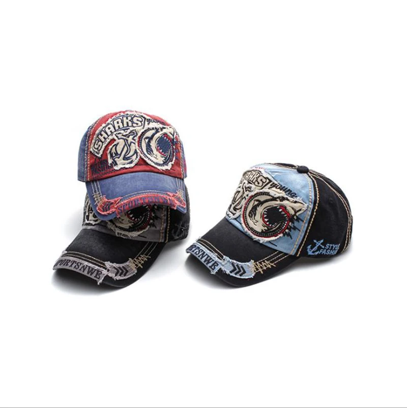 JAMONT мужская женская хлопковая бейсболка с вышивкой акулы Chapeau Snapback шапка в стиле