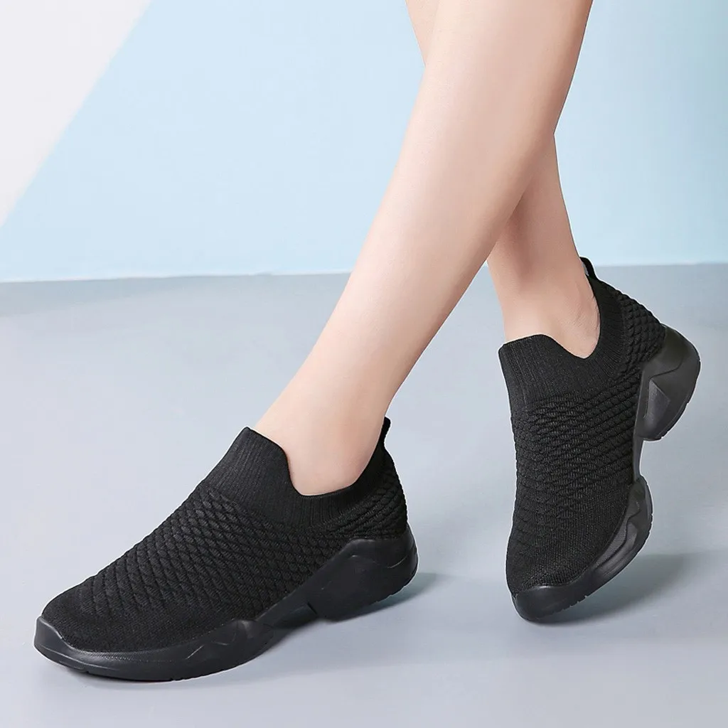 Модная женская сетчатая Спортивная повседневная обувь слипоны спортивная