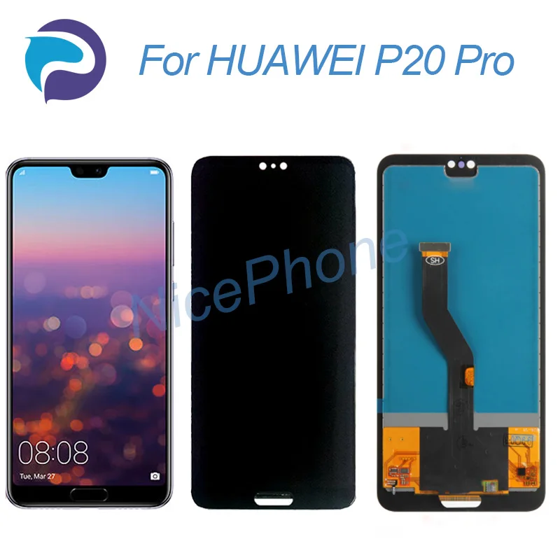 ЖК-экран для HUAWEI P20 pro CLT-L29C/L29/L09C/L09/AL00/AL01/TL01/AL00L/L04, цифровой преобразователь сенсорного экрана в сборе для замены P20 pro