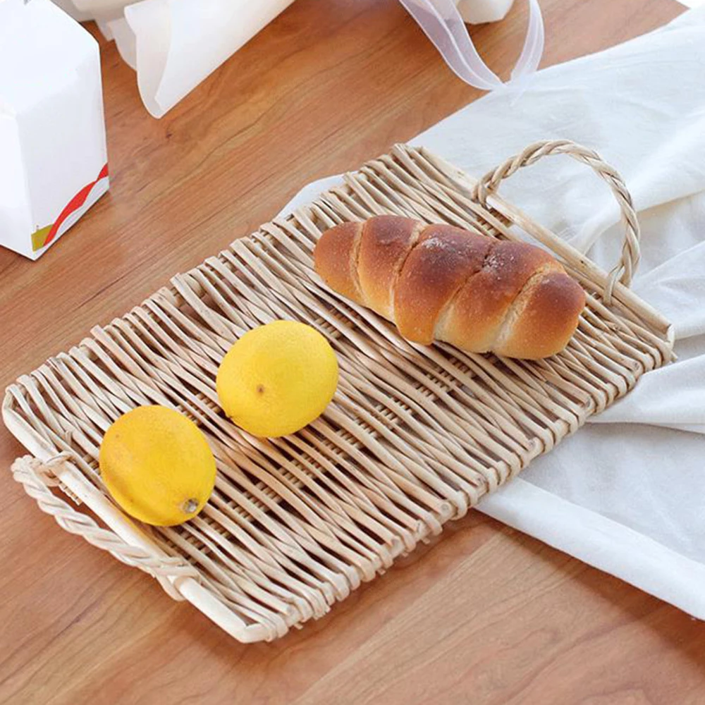Хлеб обеденный сервировочный поднос Еда фрукты ротанга вечерние закуски