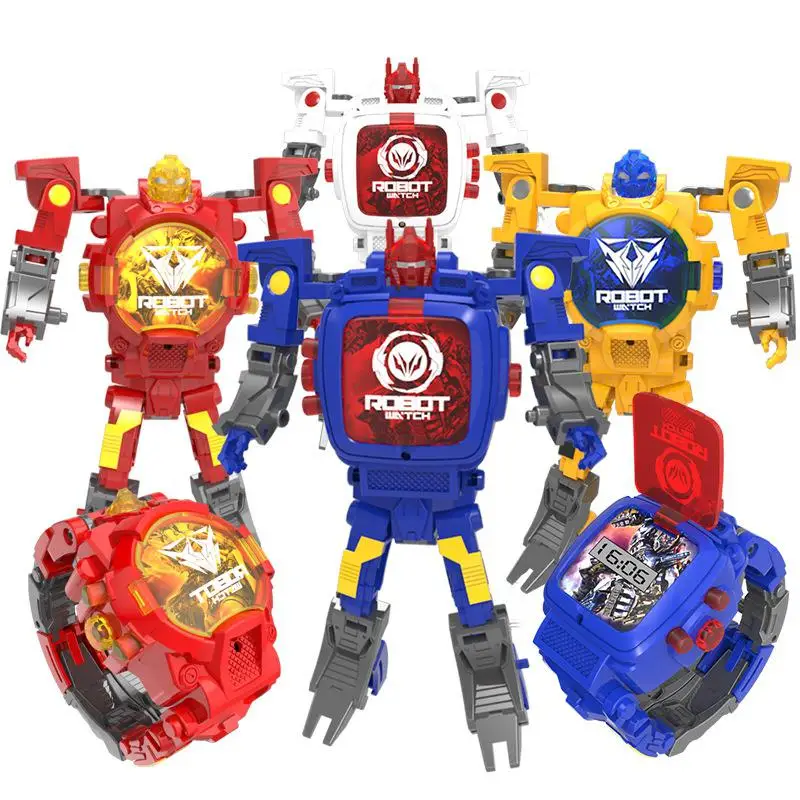 Ни один креативный ручной робот трансформер игрушки для детей электронные часы