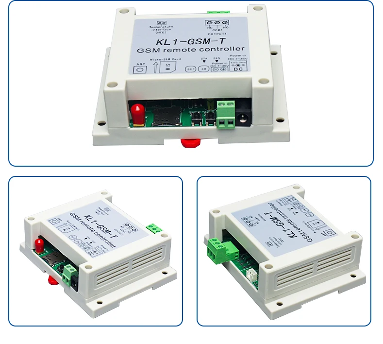7-36VDC Quad band 850/900/1800/1900 МГц GSM модуль 1 РЕЛЕ GSM удаленный контроль переключатель KL1-GSM-T с 1 метра датчик температуры