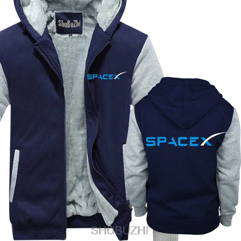 navy grey SPACEX SPACE X SPACE-X ELON MUSK FAN SPACE SCIENCE худи с логотипом FALCON мужские плотные толстовки теплое пальто sbz4464 - Цвет: navy grey