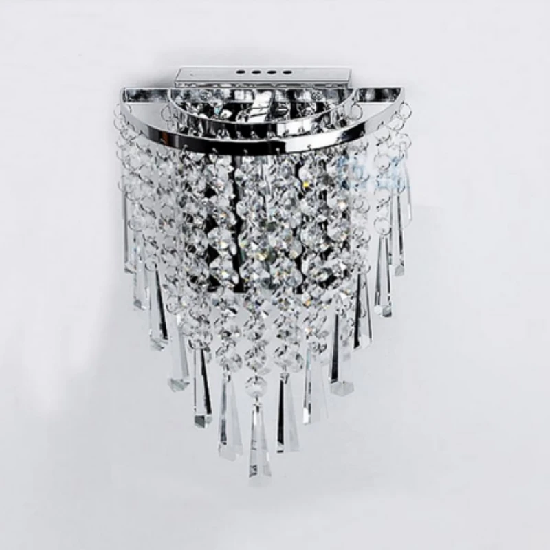 

European Modern Crystal Wall Lamp Living Room Bathroom Home Indoor Lighting Decoration Chrome sconce WJ10