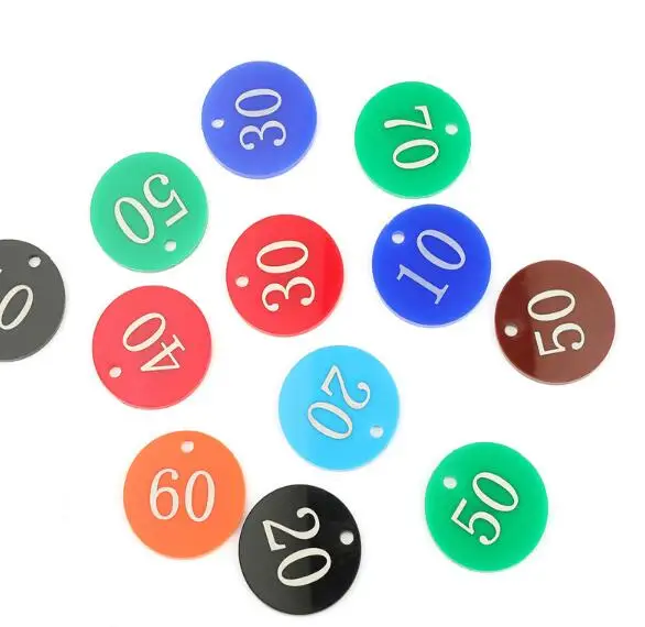 Диаметр 3 см цифровой Круглый ярлык для карты табличка вывеска с кольцом ключей