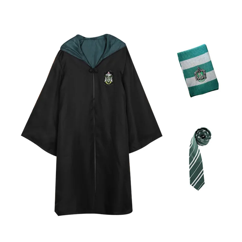 wizard cosplay sorcerer costume for adult party dress slytherin uniform full set magic robe cloak halloween costumes for kids free global shipping