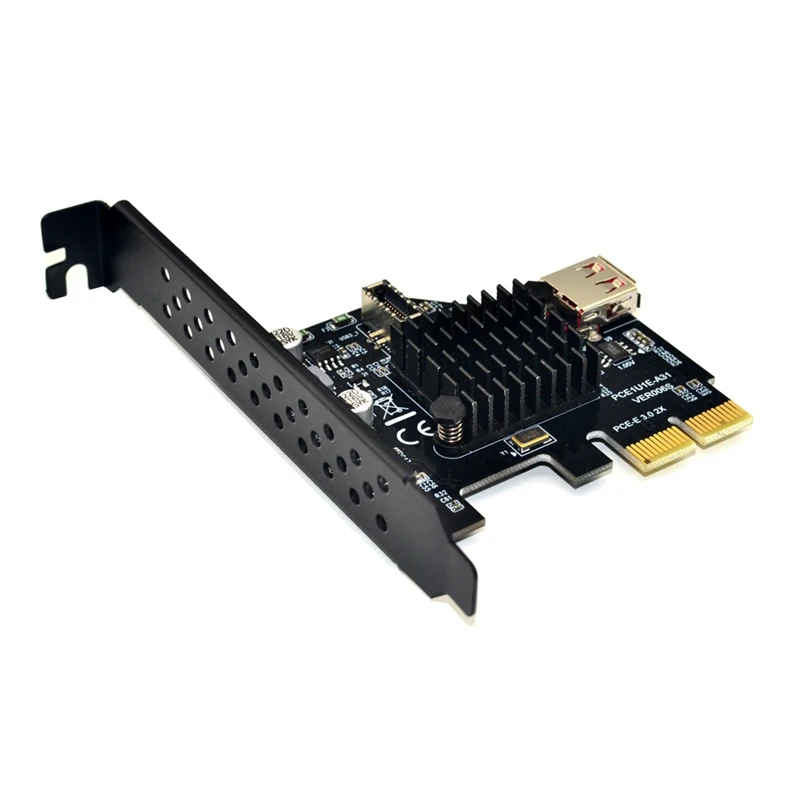Карта расширения Pci Express 3 0 Usb 1 Pci-E Pcie адаптер Raiser Type-E Usb3.1 Gen2 10 Гбит/с + 2 | Компьютеры