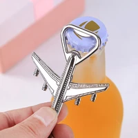 100 pcs wedding favor and gift for guests airplane bottle opener keychain baby shower baptism return gift wedding souvenir