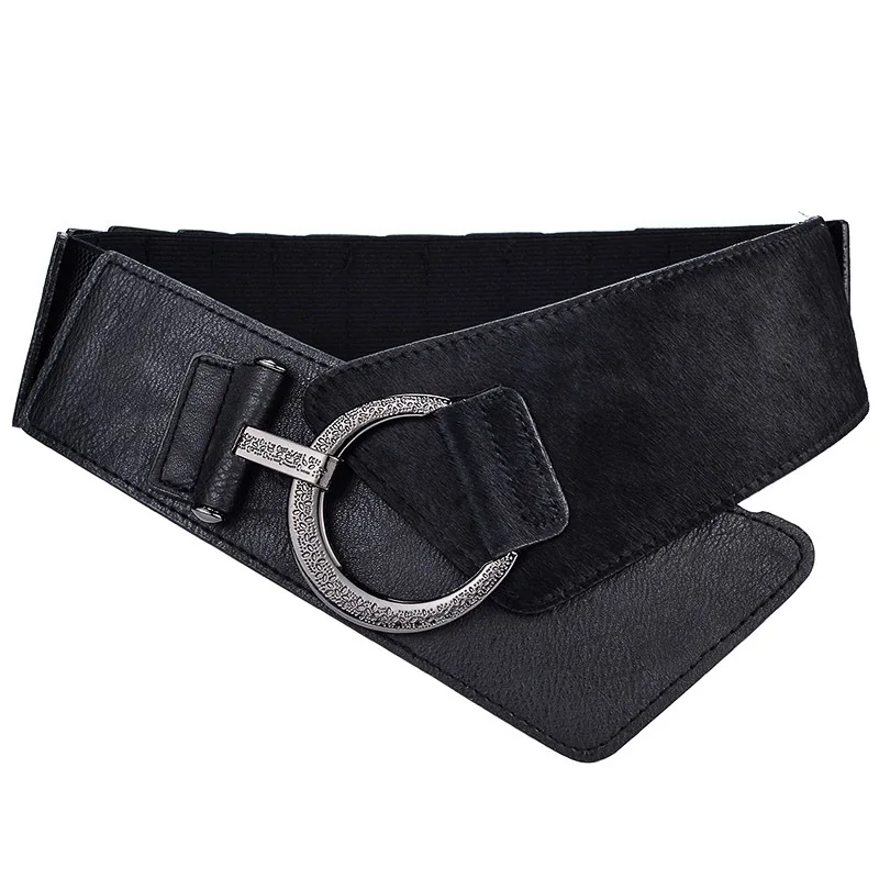 New Waist Belt Ladies Wide Vintage Waistband Trim Sweater Elastic Black Shirt Women Dress Fur Coat Simple All-match Waist Seal
