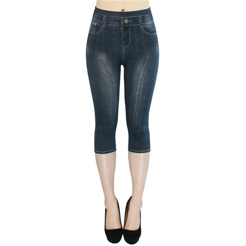 

Women Leggings Fashion Faux Denim Jeans Leggings Sexy Long Leggings Summer Casual Pencil Pants Simple Basic Legging
