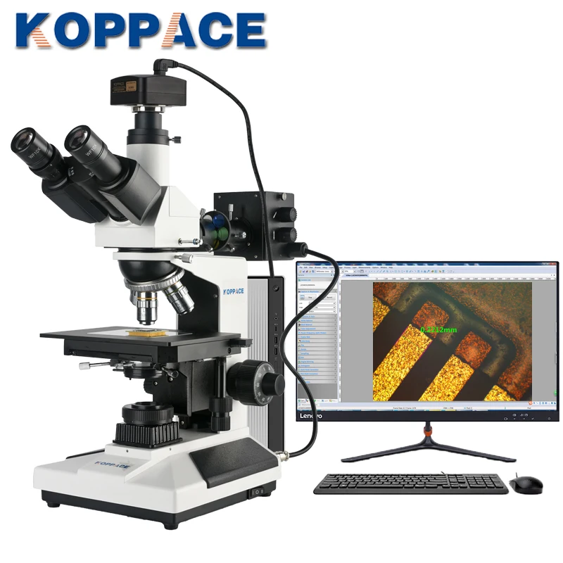 

KOPPACE 5 Million Pixels 50X-400X Transflective lighting System Metallurgical Microscope Provide image Measurement Software