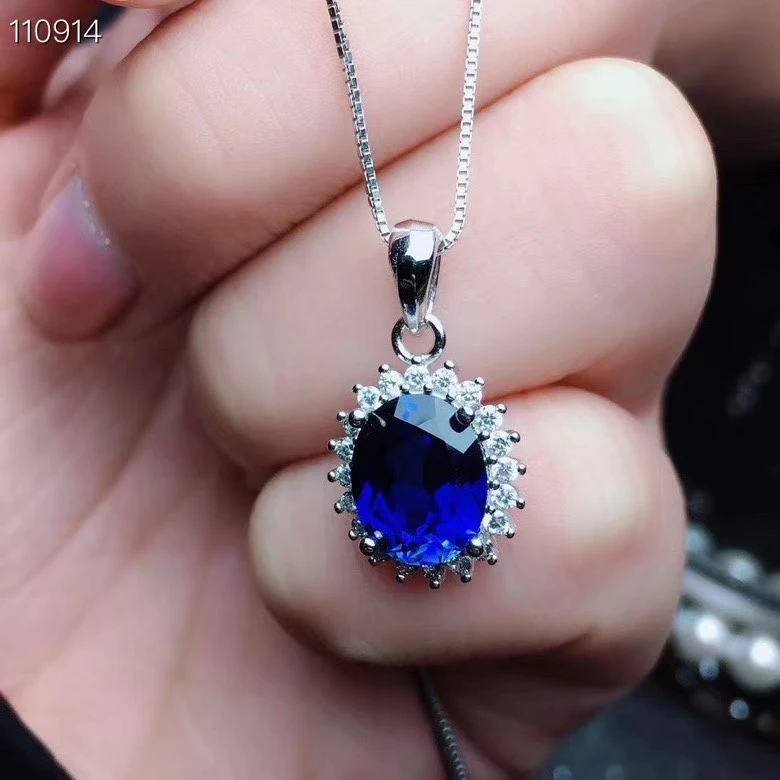 

KJJEAXCMY Fine jewelry 925 sterling silver inlaid natural sapphire female ring necklace pendant earrings ring set luxury exagger